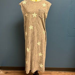 Mineral Washed Star Print Jersey Dress